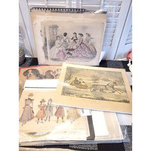 Antique Illustrations 90+ Many Hand Tinted and Engraved